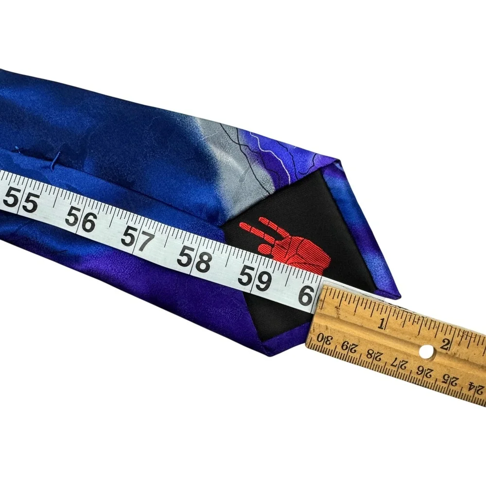 J Garcia Wetlands II Mens Silk Necktie Purple Blue Silver Abstract Art Swirl Tie